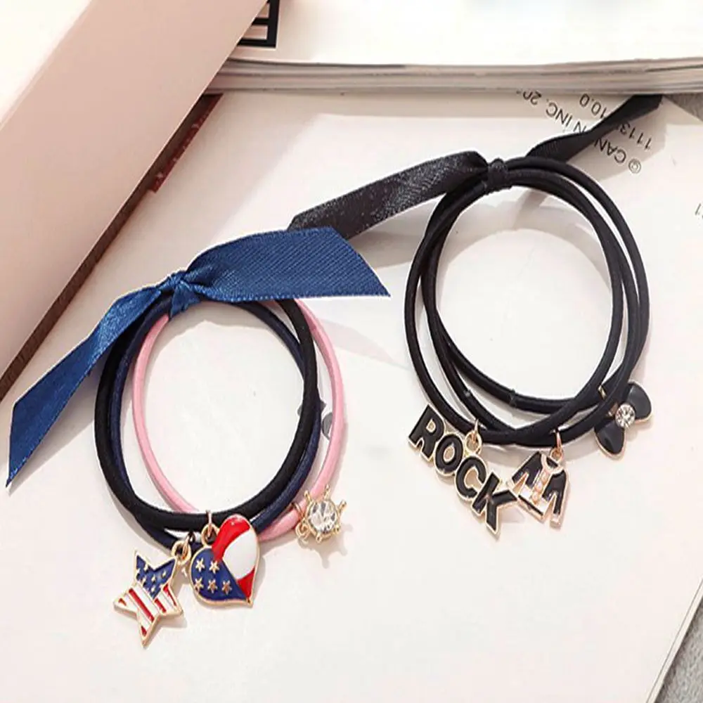 Корейские милые животные лук резинка для волос многослойная овца олень кошка