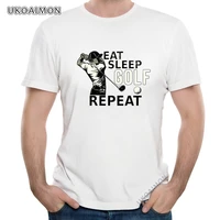 new coming eat sleep golf repeat plain fitness tight tee shirts comfortable customized tees europe funky t shirts gifts