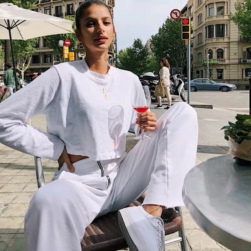 

summer loose trousers women pants zipper high waist pants women plus size Elastic waist wide-leg pants women's Sweatpants