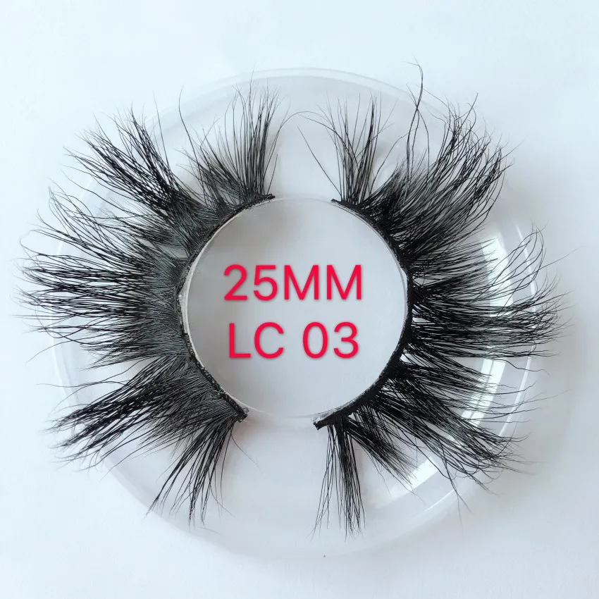 25mm LC03 10 пар длина 25 мм норковые ресницы Экстра длинные 3 норковые ресницы большие драматические перекрещивающиеся пряди ресницы натуральные ресницы расширение - Цвет: 25mm LC03