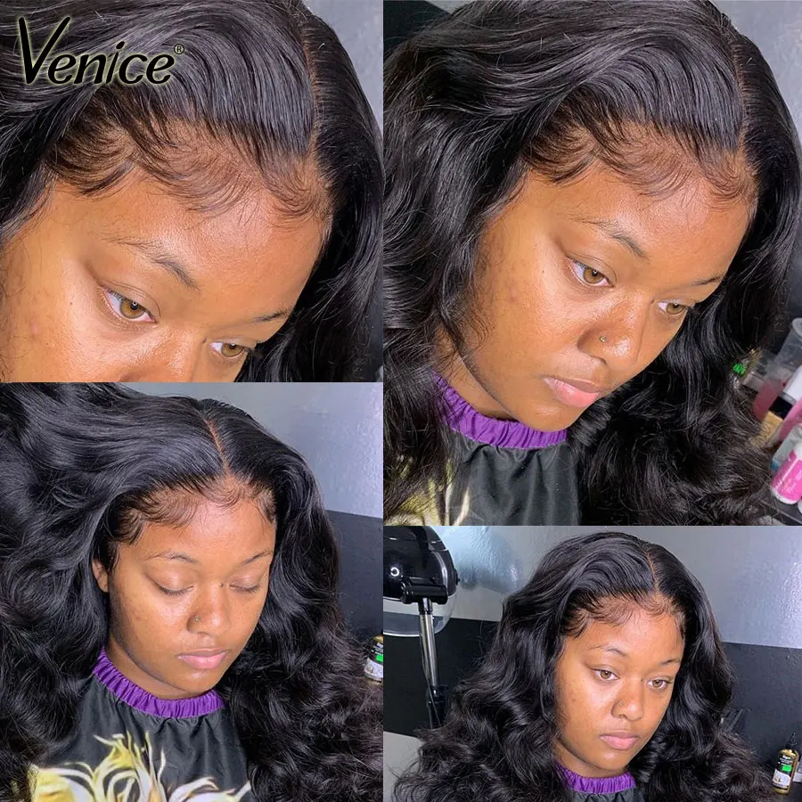 Венецианские волосы 360 синтетический фронтальный парик для черных женщин