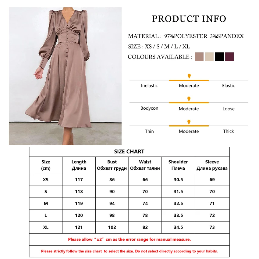 

Clacive Elegant Black V Neck Female Midi Dress Party Club Lantern Sleeve Women Dress Sexy Satin Single Breasted Ladies Dresses