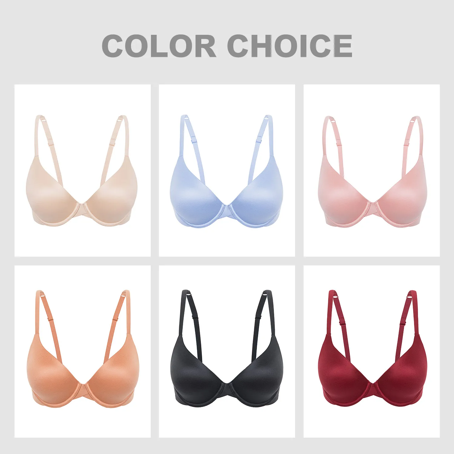 Women's T-Shirt Soft Foam Lightly Lined Full Coverage Underwire Bra
