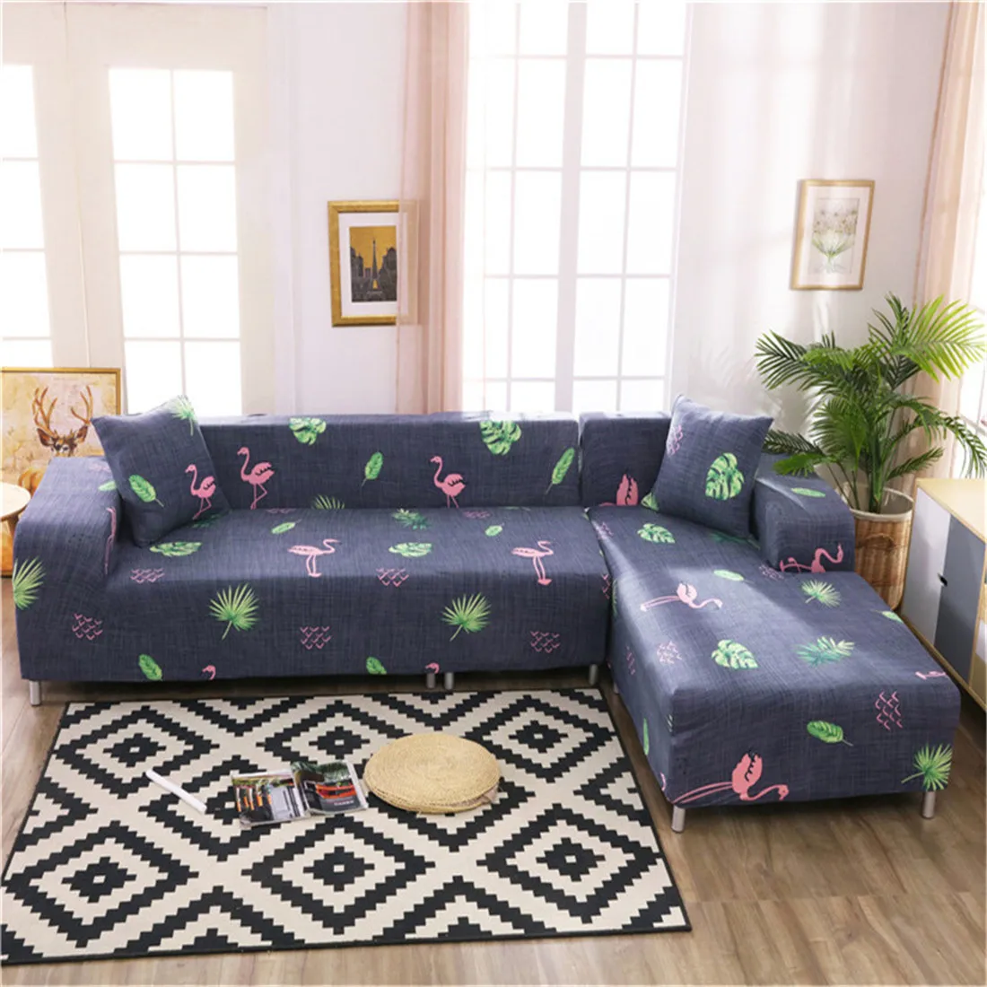 Эластичный чехол для дивана Полноразмерное нескользящее покрывало плотное