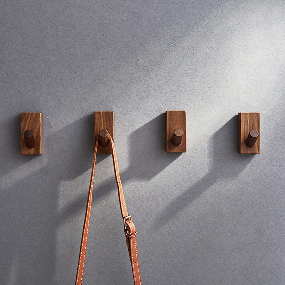 Вешалка из натурального дерева настенный держатель для ключей в скандинавском