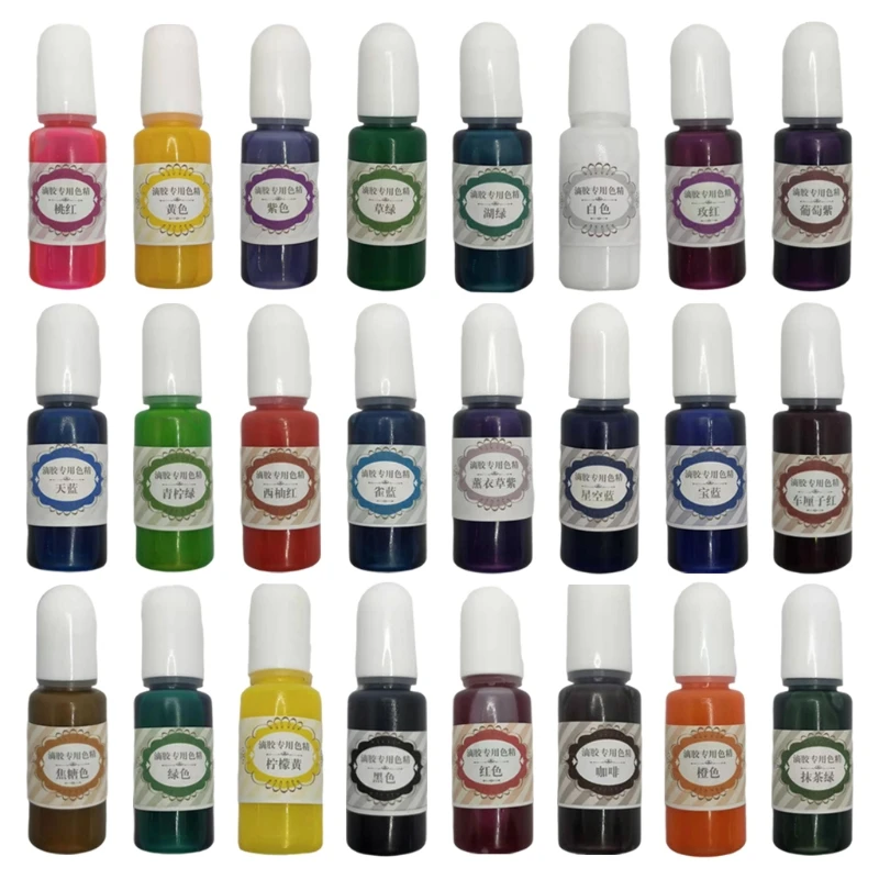 

24 Colors Epoxy Pigment Liquid Pearl Coloring Dye Ink Diffusion UV Resin DIY Crafts Jewelry Making Accessories