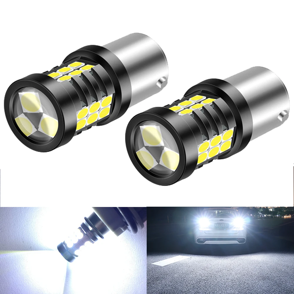 2pcs T15 W16W BAY15D 1157 PY21W BAU15S P21W BA15S 7443 W21/5W T20 3157 P27/7W T25 Canbus LED Bulb for Car Brake Reverse Lights