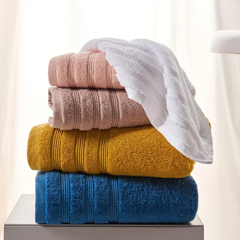 cotton towels bath towel sets absorbent adult bath towels solid color soft face shower towel for bathroom washcloth 80x160cm free global shipping