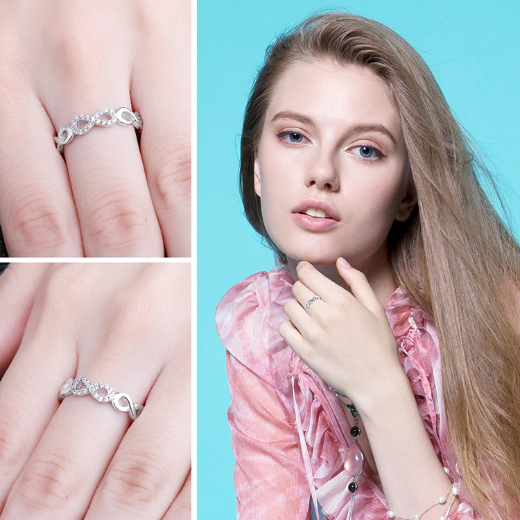 JewelryPalace Бесконечность Forever Love юбилей обещание кольцо чистый 925 пробы серебряные ювелирные изделия для женщин подарок