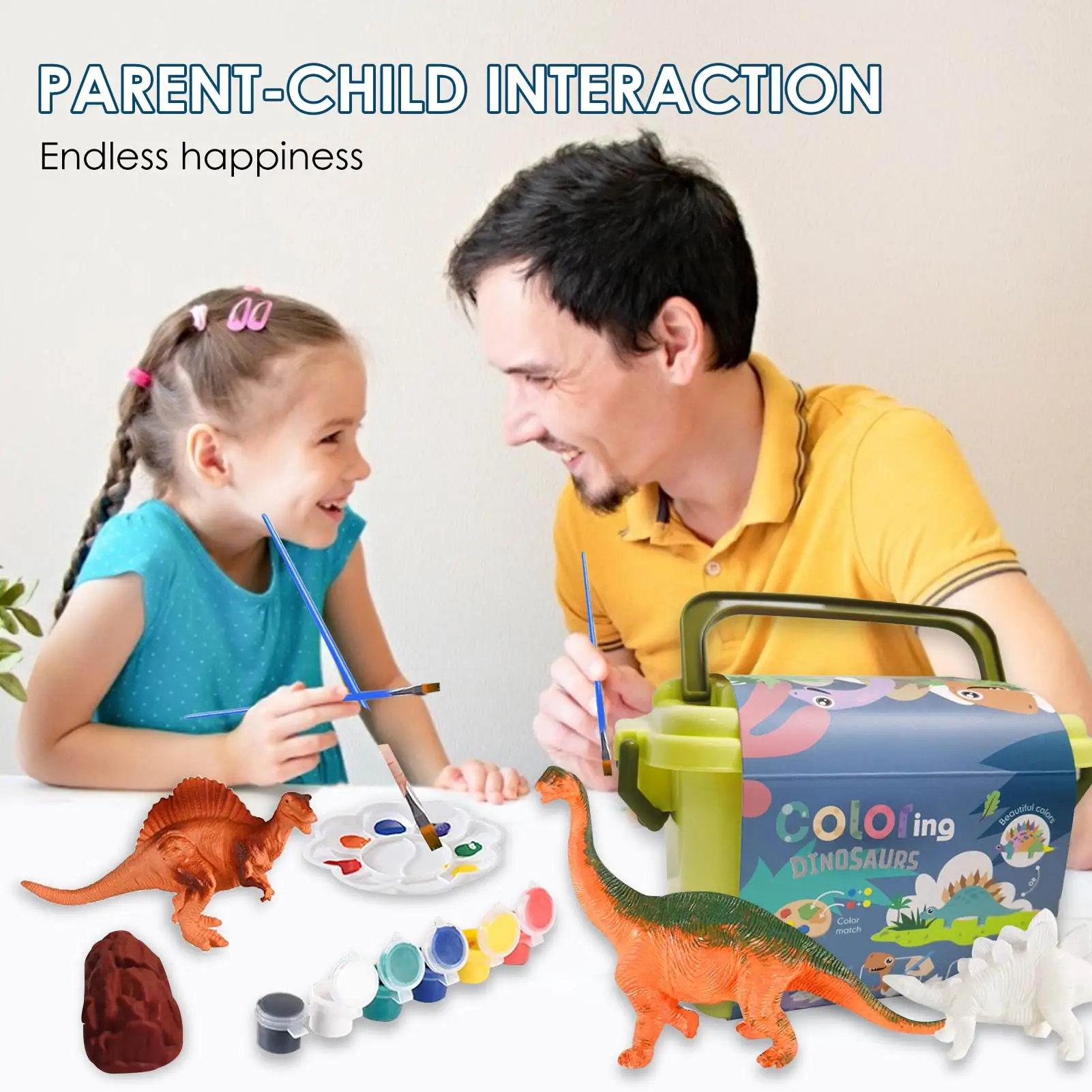 

Kids Dinosaur Painting Kit Color Painting Animal Jurassic Dinosaur Brachiosaurus Stegosaurus Tyrannosaurus Rex Model Drawing Toy