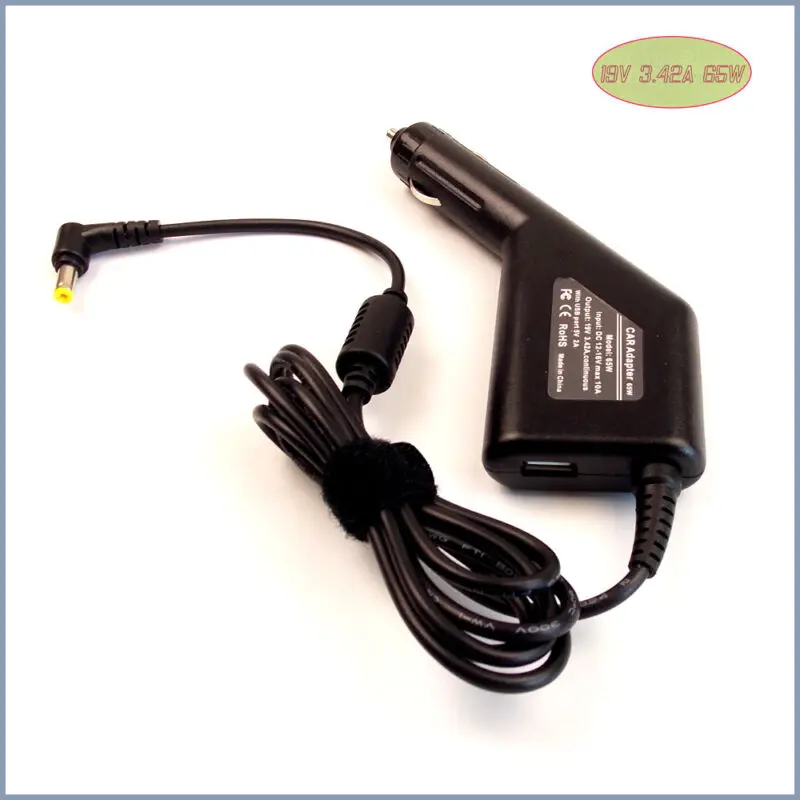 Car DC Power Adapter Charger + USB Port for Acer Extensa 365 366 366D 367 367D Laptop |