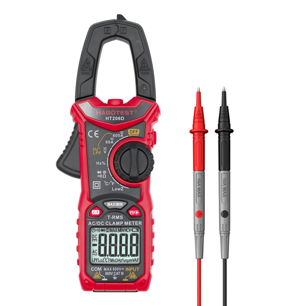 Habotest HT206D AC DC Цифровой мультиметр с клещами для невесте на свадьбу Pinza Amperimetrica - изображение