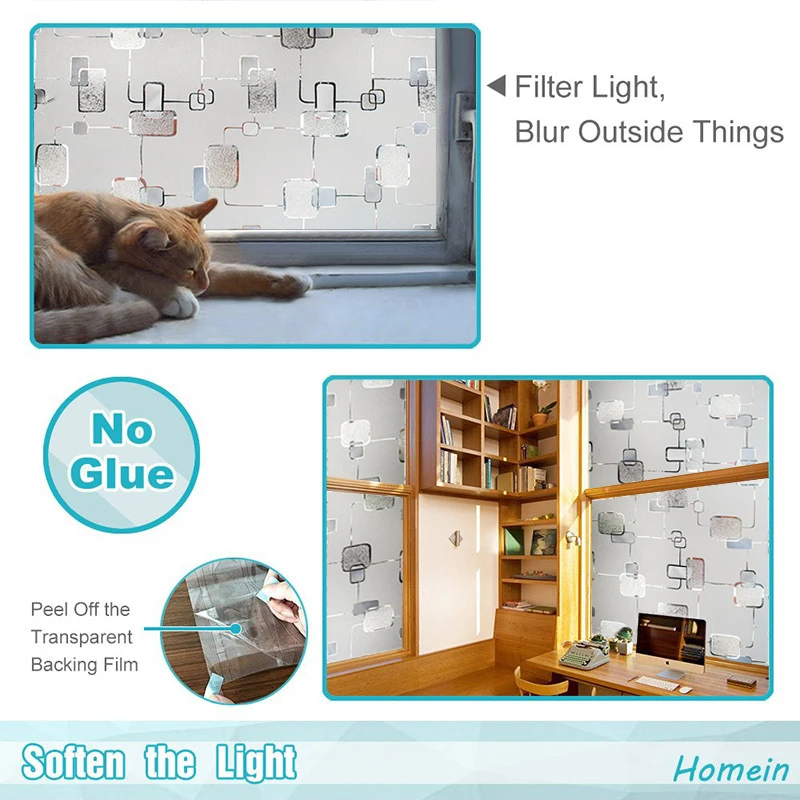

3D Window Glass Film Sticker Anti UV Privacy Protection Self-adhesive Rainbow Sticker(45*100cm) Self Adhesive Film for UV Blocki