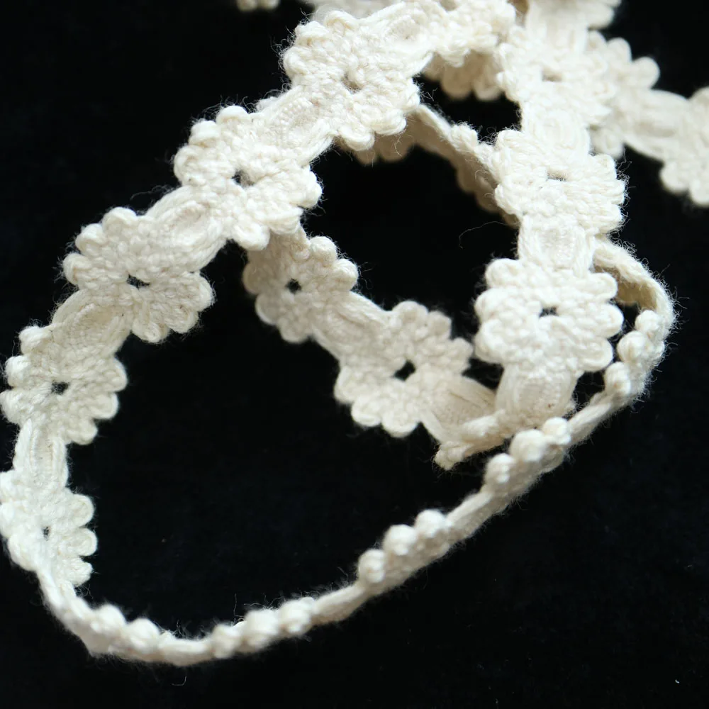 

2cm*5Yard/Lot off White cotton Lace Ribbon Trims for sewing Lace Trimming Embroidered For Sewing Decoration african lace fabric