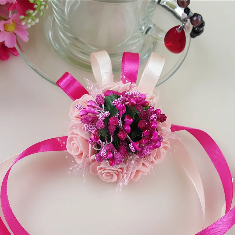 Новые цветы на запястье для невесты подружки сестер искусственные ручной работы