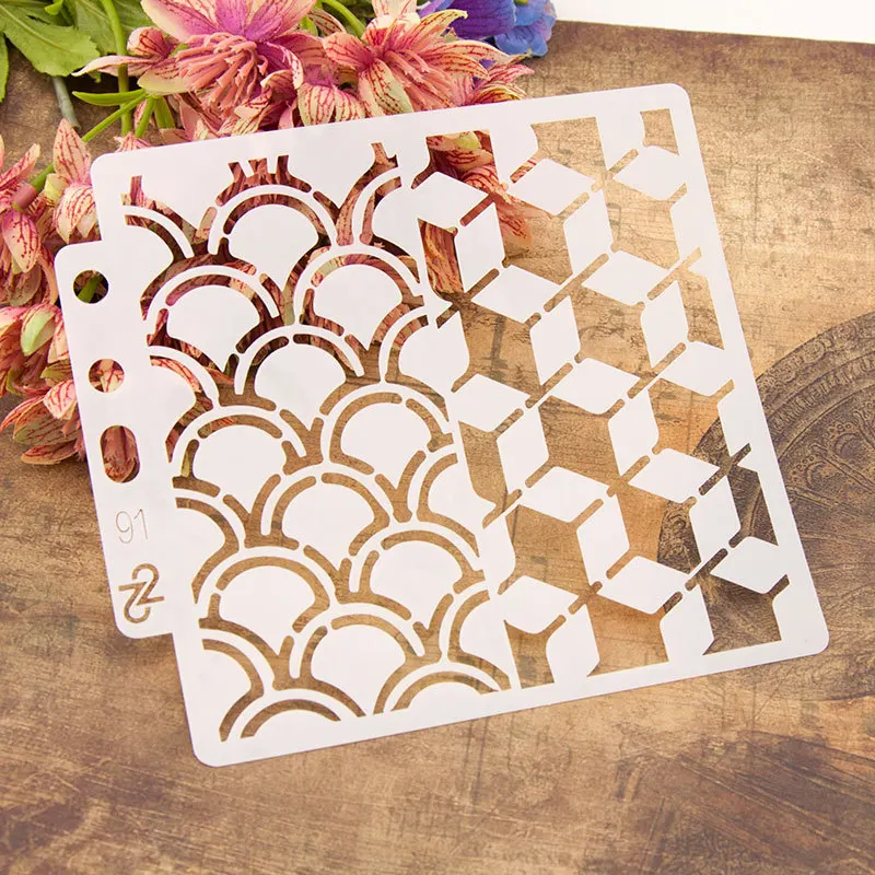 5.1" Geometry Cloud DIY Layering Stencils Painting Scrapbook Coloring Embossing Album Decorative Card Template | Канцтовары для