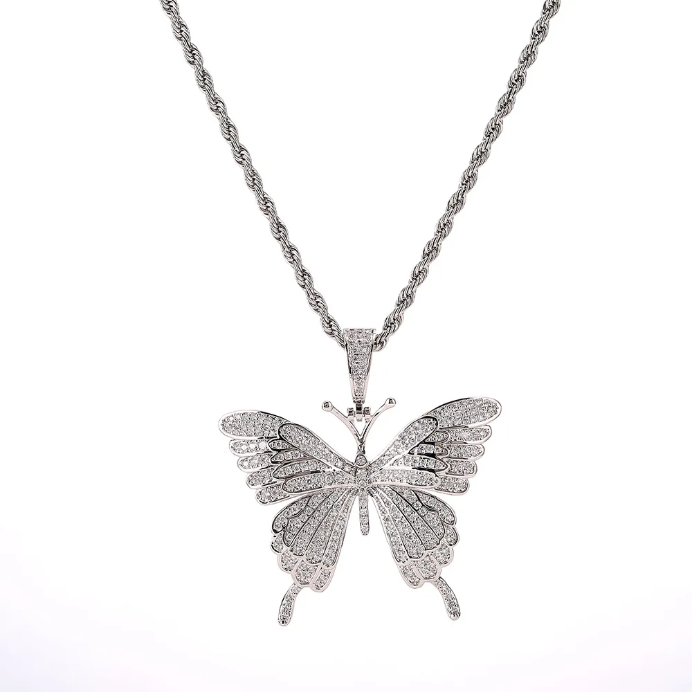 Ожерелье чокер в стиле хип хоп украшенное сверкающими бабочками для женщин и