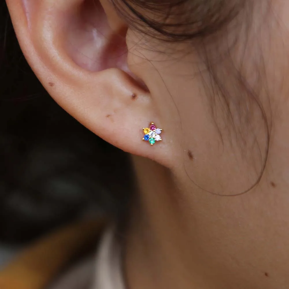 Женские серьги-гвоздики из серебра 925 пробы с фианитом | Украшения и аксессуары