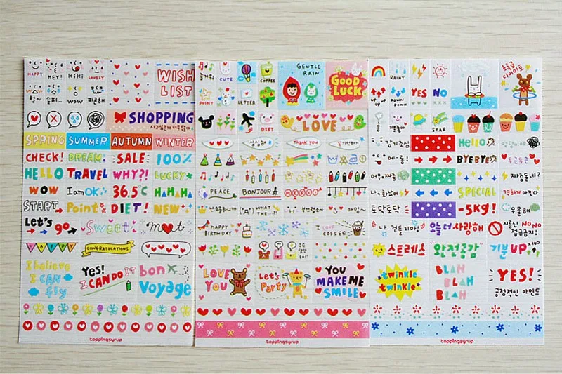 6 шт./лот Kawaii прозрачные ПВХ наклейки для DIY альбома дневника украшения мультфильм