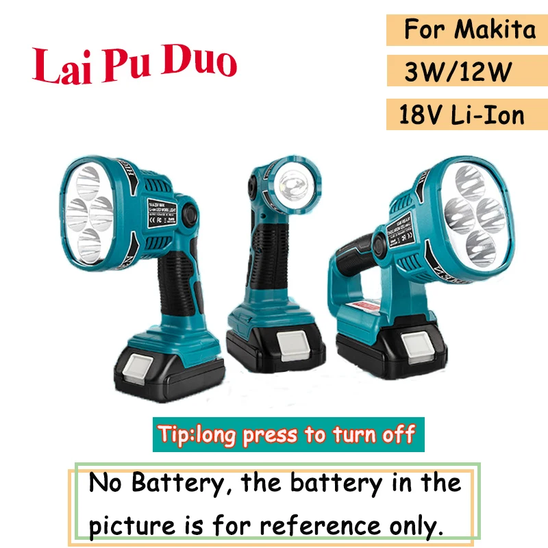 Светодиодный фонарь под батарею Makita 3 Вт/12 Вт 18 В для литиевых батарей BL1430 BL1830 (без