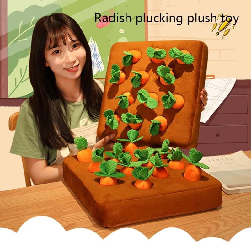 

1 Set Baby Developmental Stuffed Doll w/ 12 Realistic Carrots Early Learning Farm Harvest Interactive Parent-Child Hand-On Toy