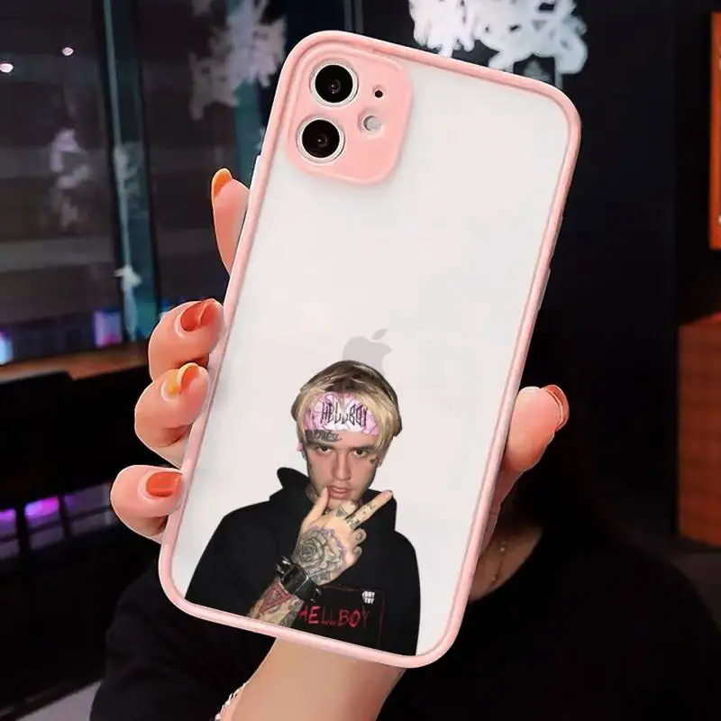 

Lil Peep Phone Case For iPhone 12 11 Mini Pro XR XS Max 7 8 Plus X Matte transparent Pink Back Cover