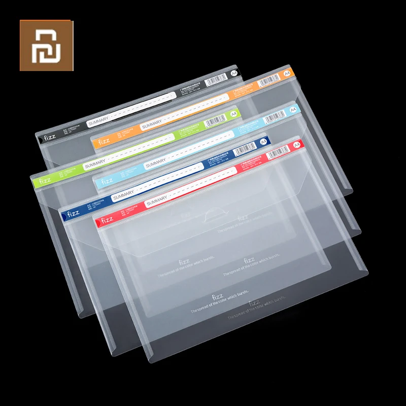 

6Pack youpin File Bag Waterproof A4 File Document Bag Pouch Bill Folder Holder Transparent File Document Organizer For Office