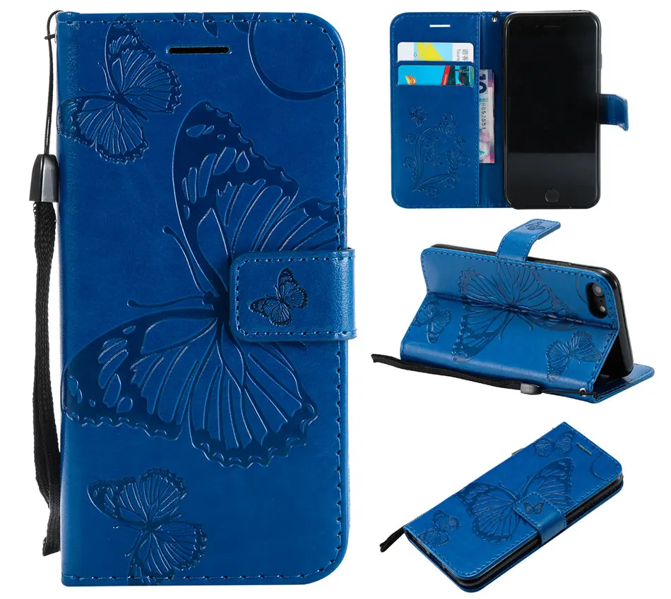 Симпатичные кожаные чехлы с бабочками для Capa Apple iPhone 12 11 Pro SE 2020 5 флип подставкой 6