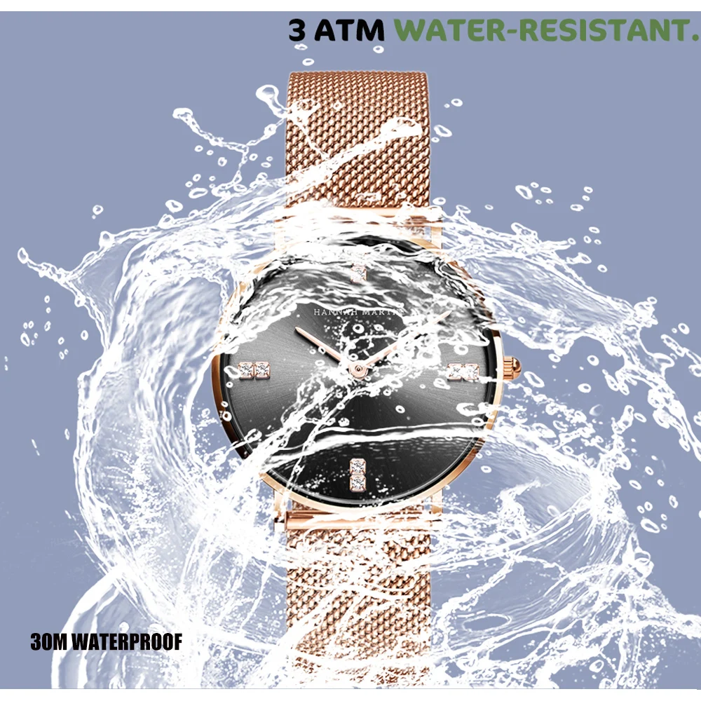 Женские наручные часы Hannah Martin простые романтичные цвета розового золота женские