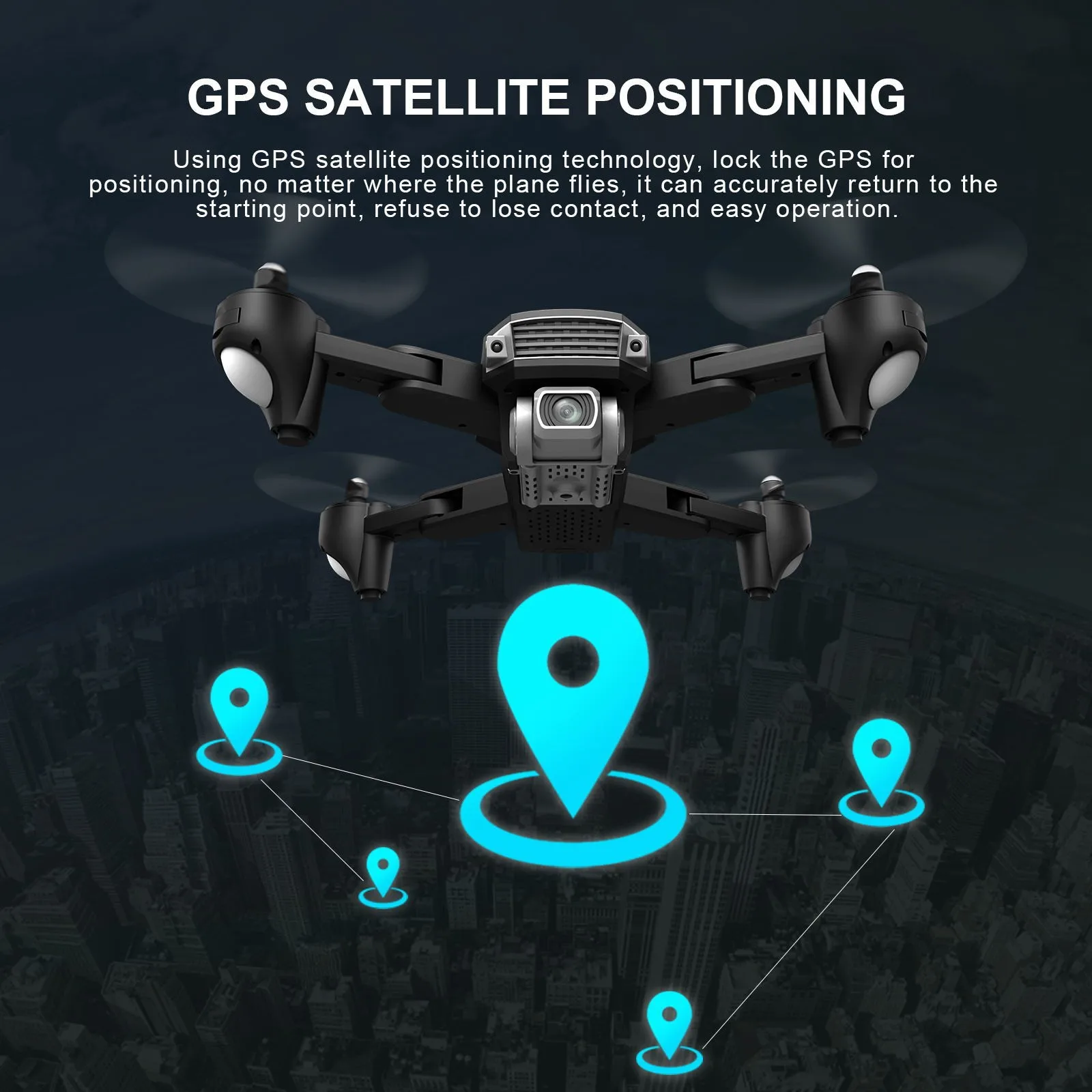 Мини Квадрокоптер с дистанционным управлением регулируемая высота Wi Fi Fpv Gps 6k Hd