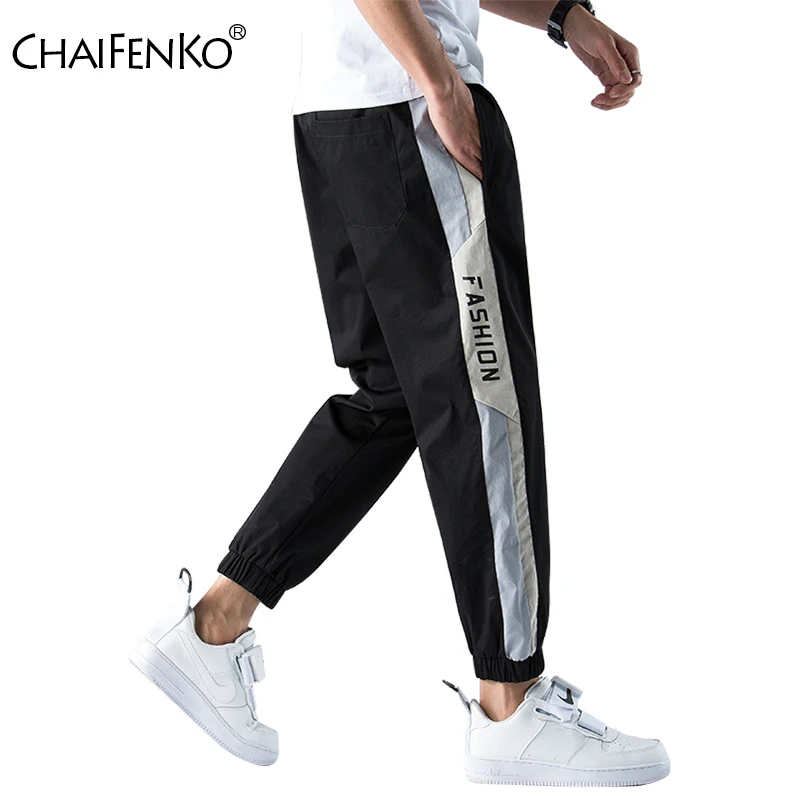 

CHAIFENKO Mens 2021 New Summer Joggers Pants Hip Hop Streetwear Fashion Stripe LooseThin Harem Pants Trousers Casual Pants Men