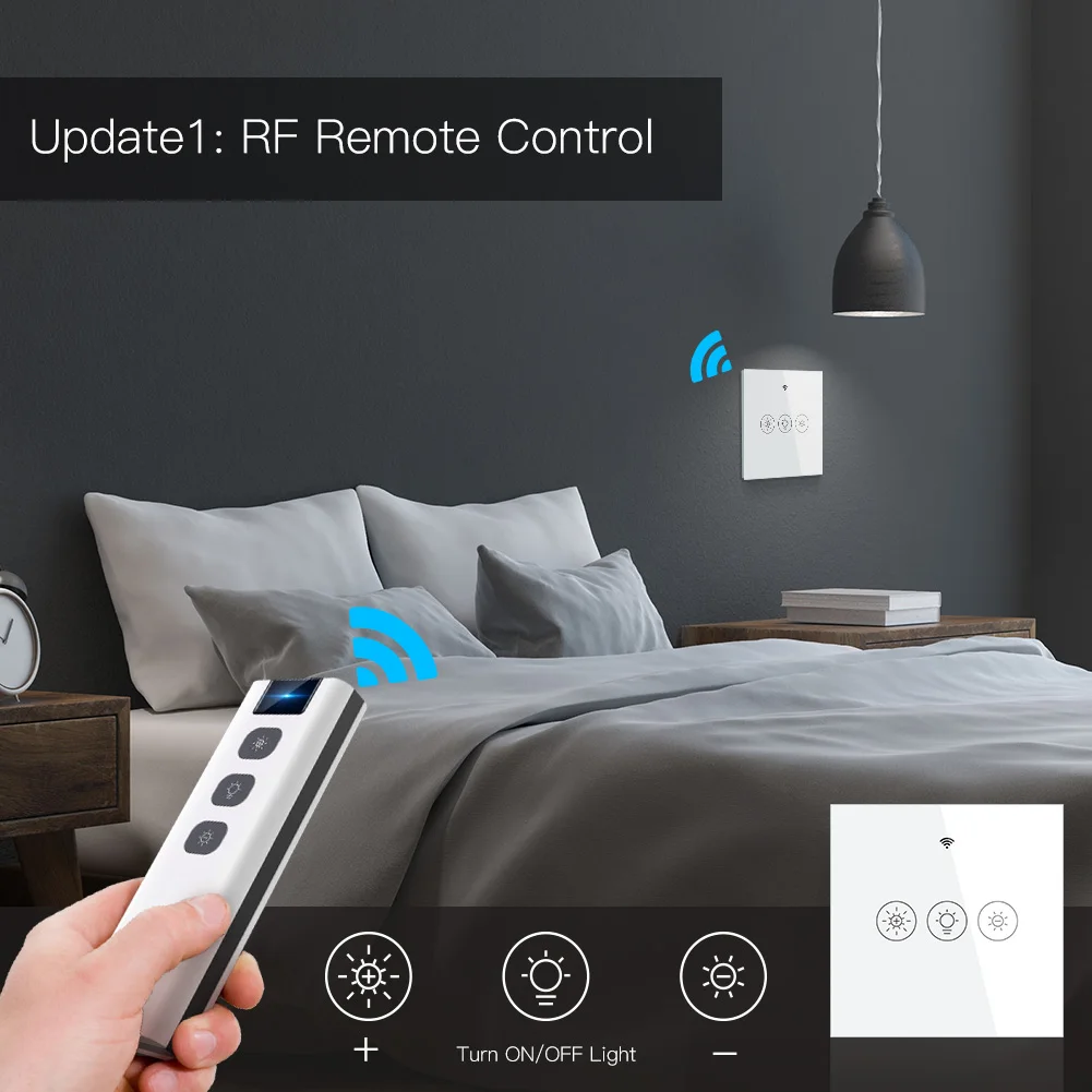 Новый WiFi РЧ смарт-светильник Диммер 2/3Way &quotзаводные челюсти&quot-Управление