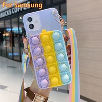 coin bags wallet phone case for samsung a82 a22 a32 a72 a52 a12 a71 a51 s21 s20 plus note 20 ultra reliver stress bubble cover
