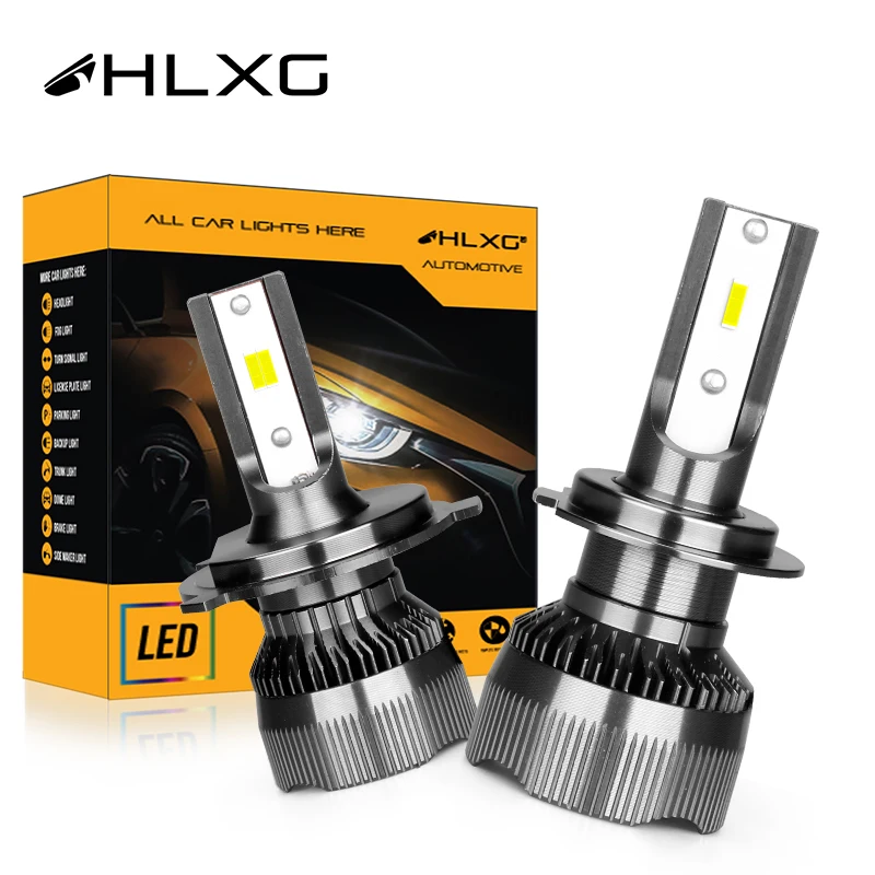 Светодиодная лампа HLXG H4 для автомобиля супер автомобисветильник Turbo H7