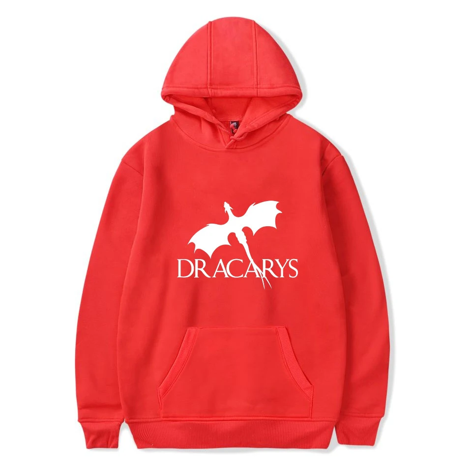 

New Fashion Dracarys Hoodies Men/women Autumn Popular Print Dracarys Hip Hop Hoodie Black Sweatshirts Top