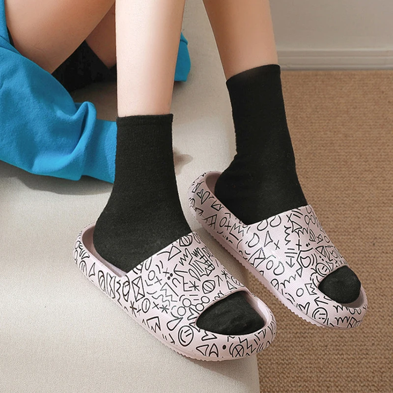 Шлепанцы Coslony для мужчин и женщин модные тапочки в ванную комнату на толстом