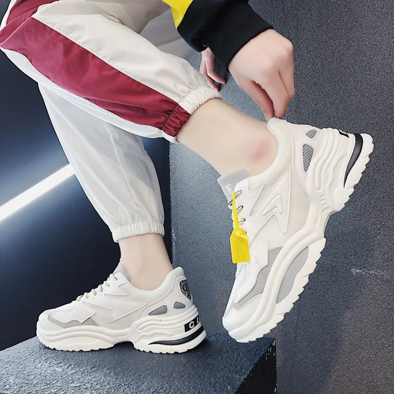 Стильная женская повседневная обувь для влюбленных кожаные кроссовки на