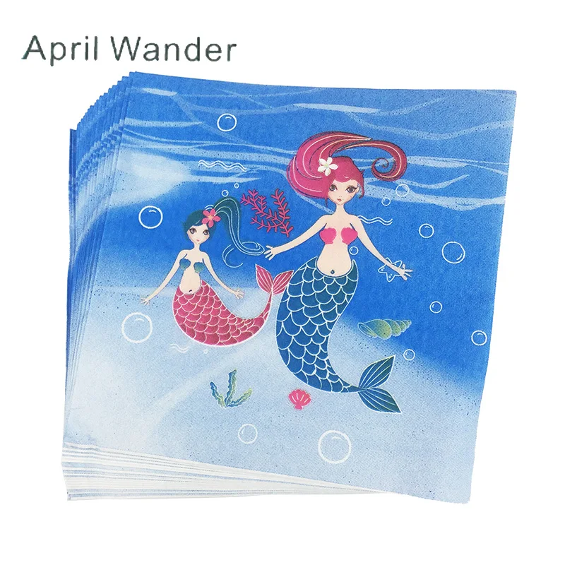 20 шт./лот бумажные салфетки с милым слоном/жирафом/львом для детей днем рождения