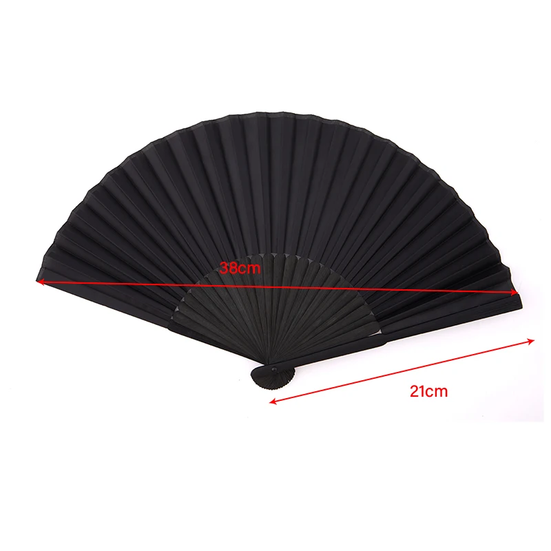

Chinese Style Black Vintage Hand Fan Folding Fans Dance Wedding Party