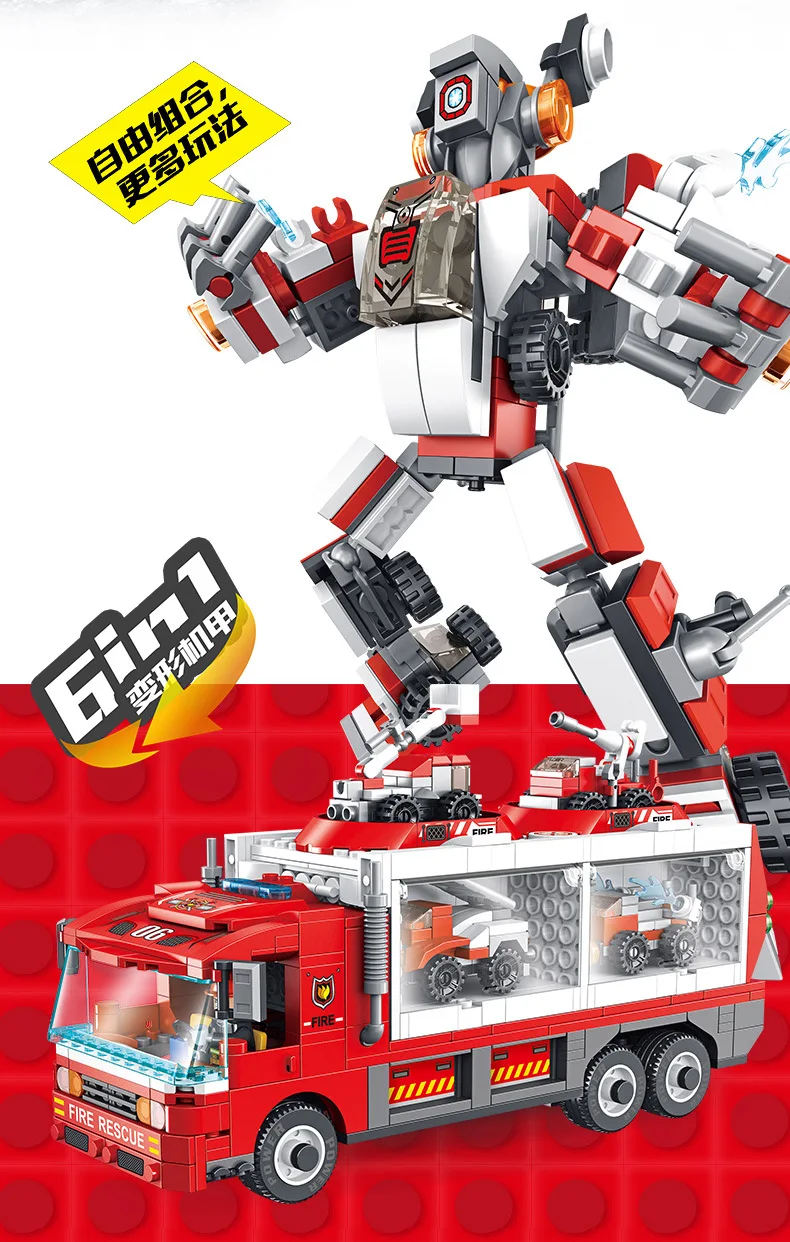 6 в 1 деформация для хранения автомобиля/Трансформеры Робот военный/инженерный
