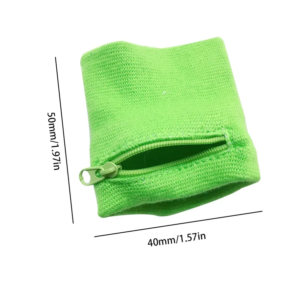 

Cotton Sports Zipper Wristband Elastic Wristband Purse Adult Children'S Sports Sweat-Absorbent Sweat-Absorbent Purse Wristband