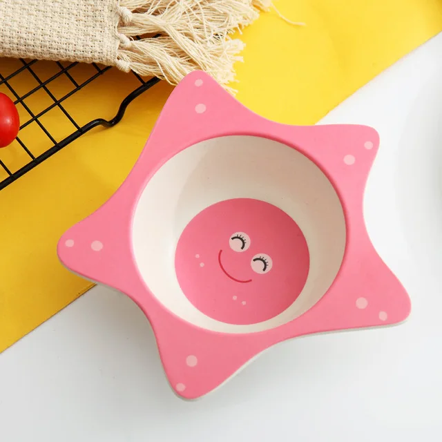 Столовые приборы детская посуда hello kitty чаша окружающей среды из натурального бамбукового волокна мультфильм посуда и тарелки наборы Посуда и тарелки - Цвет: starfish