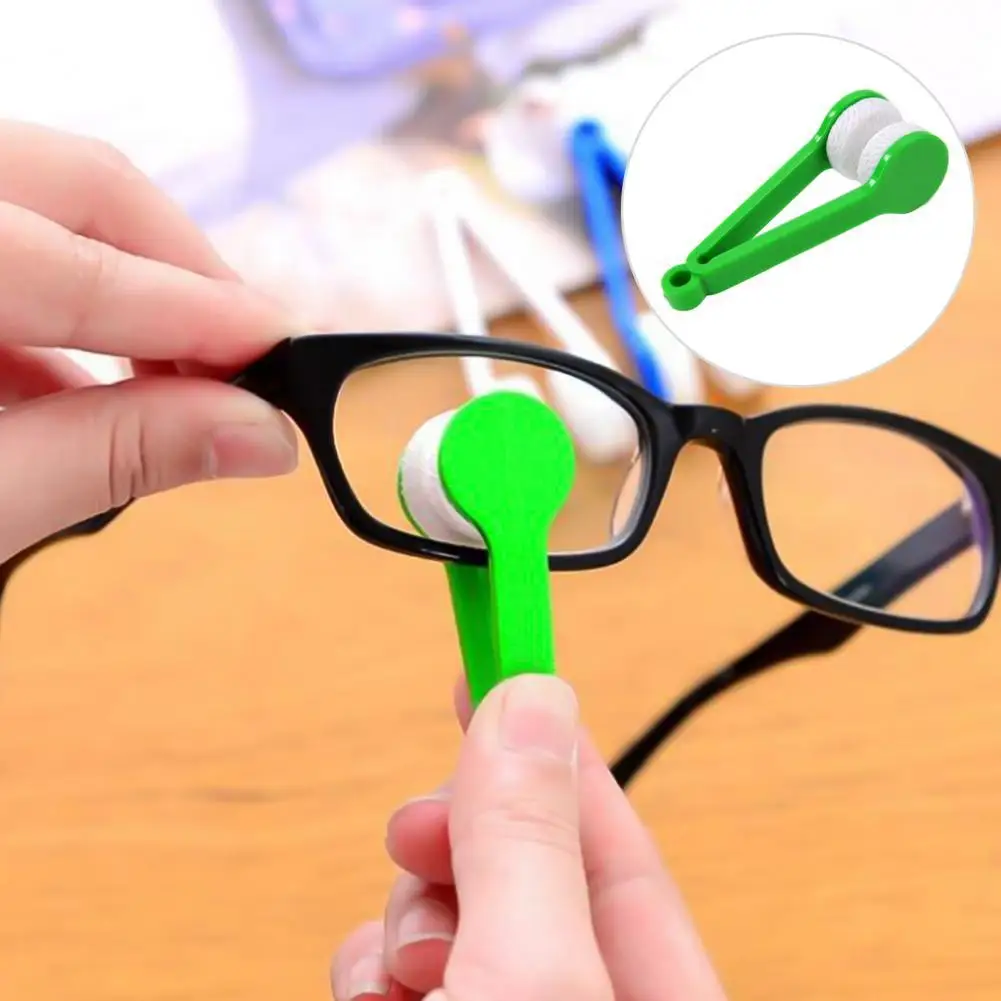 

10Pcs Min Microfiber Two-side Sunglasses Brush Eyeglass Cleaner Brush Portable Soft Glasses Brush Clean Tool Brush 5 Colors
