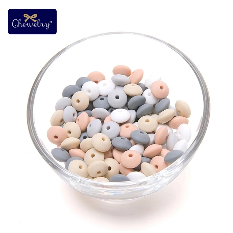 40PC Peachy-Gray Set Перламутровый силиконовый Прорезыватель 10 мм 20 шт Силиконовые Бусины DIY Бусины Пищевой класс силиконовые счеты бусины зубные кольца для детей ожерелье Успокаивающая игрушка - Цвет: 40PC Peachy-Gray Set
