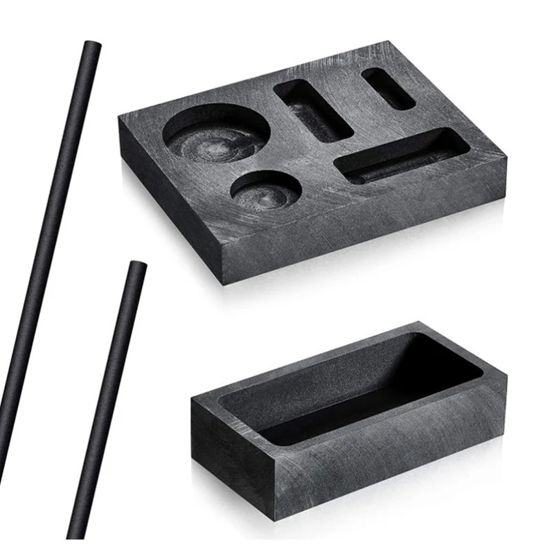 

Graphite Ingot Mold, 1 KG Graphite Crucible Mould and 5-In-1 Casting Lead Iron Ingot Molds with 2Pcs Carbon Stirring Rod