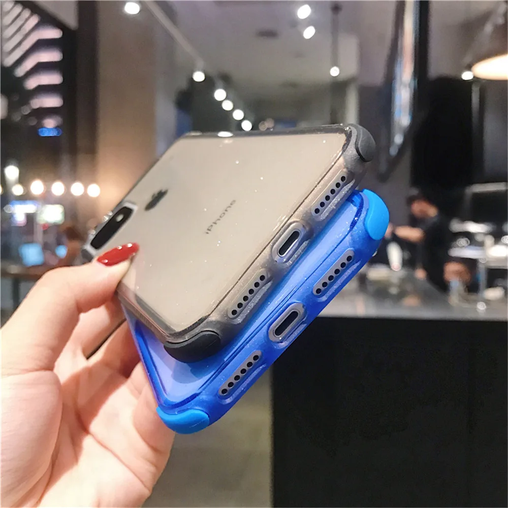N1986N чехол для телефона для iPhone 11 11 Pro Max X XR XS Max 6 6s 7 8 Plus роскошный блестящий яркий противоударный прозрачный мягкий ТПУ