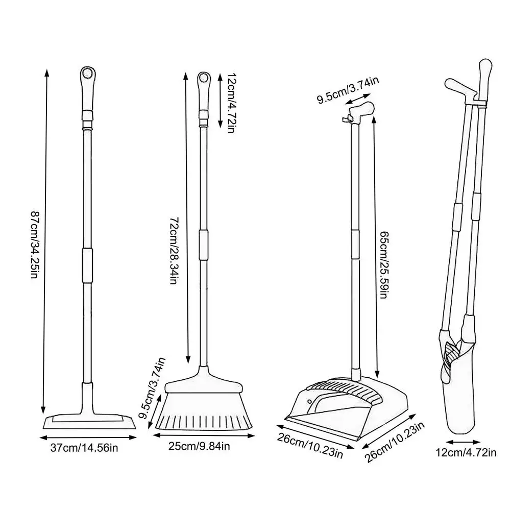 

Foldable Broom And Dustpan Set Combination Household Cleaning Plastic Windproof Broom Bathroom Wiper Broom And Dustpan