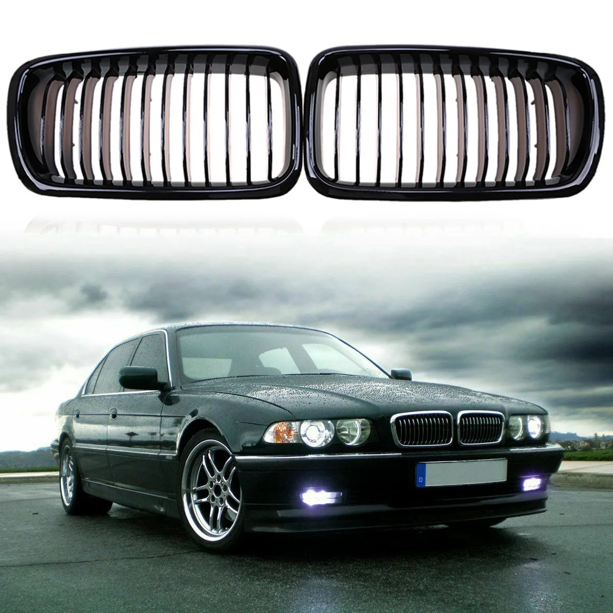 Решетка радиатора на передний бампер для BMW E38 7 серии 728 730 735 740 1995-2001 (глянцевый