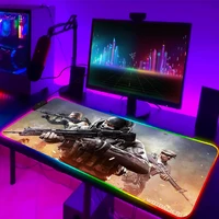 RGB LED Light Call Duty Warzone Mouse Pad Gaming Accessories Gamer Desk Mat Laptop Keyboard Table With Backlit Mousepad