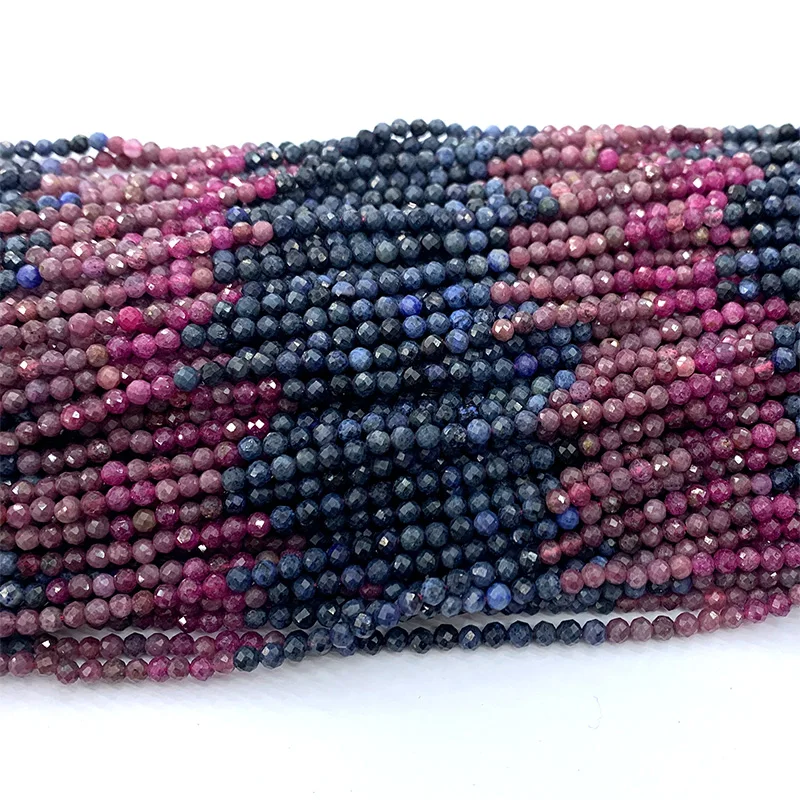 Veemake Рубин Сапфир натуральные камни Кристалл драгоценные DIY Ожерелье Браслеты